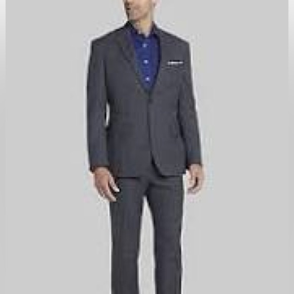 Men’s Gianni Manzoni Sz 42 Grey formal Italian Striped...